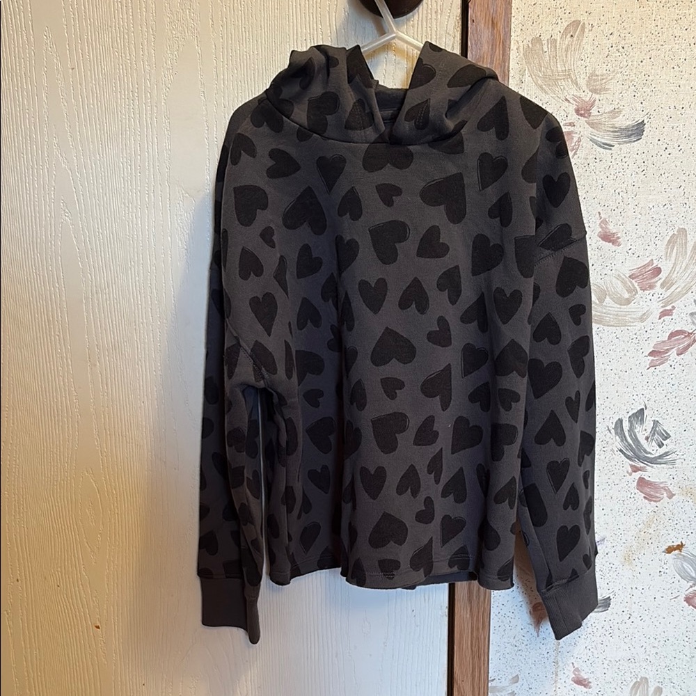 Old Navy Charcoal Hoodie with hearts